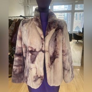 Purpley pink marbled fur coat